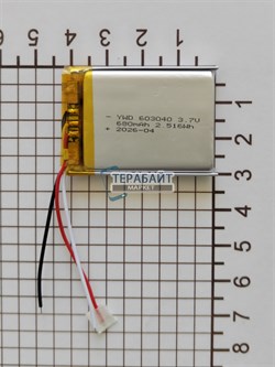Аккумулятор универсальный литий полимерный li-pol 3.7v вольт 3pin 3 провода с платой + коннектор (разъем фишка) 180mAh 402025 размеры батареи 4x20x25 - фото 208263