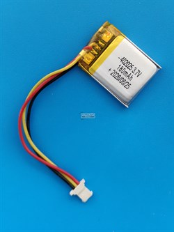 Аккумулятор универсальный литий полимерный li-pol 3.7v вольт 3pin 3 провода с платой + коннектор (разъем фишка) 180mAh 402025 размеры батареи 4x20x25 - фото 208289