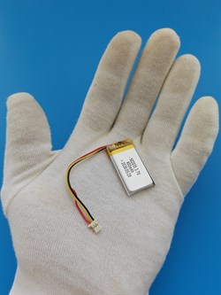 Аккумулятор универсальный литий полимерный li-pol 3.7v вольт 3pin 3 провода с платой + коннектор (разъем фишка) 400mAh 502035 размеры батареи 5x20x35 - фото 208357