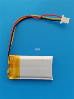 Аккумулятор универсальный литий полимерный li-pol 3.7v вольт 3pin 3 провода с платой + коннектор (разъем фишка) 400mAh 502035 размеры батареи 5x20x35 - фото 208362