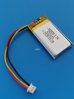 Аккумулятор универсальный литий полимерный li-pol 3.7v вольт 3pin 3 провода с платой + коннектор (разъем фишка) 400mAh 502035 размеры батареи 5x20x35 - фото 208396