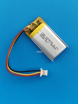 Аккумулятор универсальный литий полимерный li-pol 3.7v вольт 3pin 3 провода с платой + коннектор (разъем фишка) 450mAh 602035 размеры батареи 6х20х35 - фото 208421