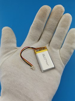 Аккумулятор универсальный литий полимерный li-pol 3.7v вольт 3pin 3 провода с платой + коннектор (разъем фишка) 650mAh 602540 размеры батареи 6х25х40 - фото 208448
