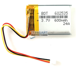 Аккумулятор универсальный литий полимерный li-pol 3.7v вольт 3pin 3 провода с платой + коннектор (разъем фишка) подходит для компьютерной мышки Dark Project ME4 (совместимая батарея) - фото 208702