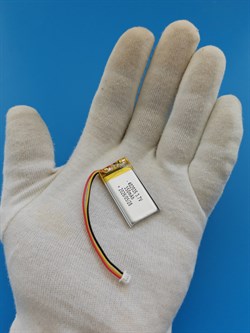 Аккумулятор универсальный литий полимерный li-pol 3.7v вольт 3pin 3 провода с платой + коннектор (разъем фишка) 350mAh 402035 размеры батареи 4x20x35 - фото 209172