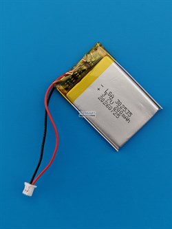 Аккумулятор универсальный литий полимерный li-pol 3.7v вольт 2pin 2 провода с платой + коннектор (разъем фишка) 220mAh 302535 032535 размеры батареи 3x25x35 - фото 209229