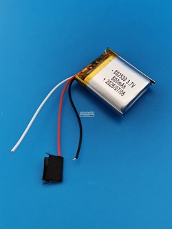 Аккумулятор универсальный литий полимерный li-pol 3.7v вольт 3pin 3 провода с платой 600mAh 802530 082530 размеры батареи 8x25x30 - фото 209404