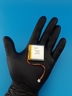 Аккумулятор универсальный литий полимерный li-pol 3.7v вольт 3pin 3 провода с платой + разъем (фишка) коннектор 1100mAh 723938 размеры батареи 7.2x39x38 - фото 209472
