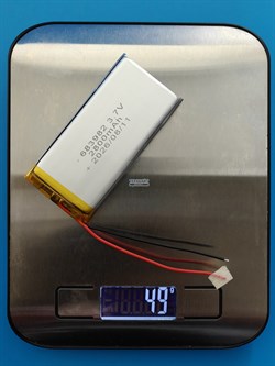 Аккумулятор универсальный литий полимерный li-pol 3.7v вольт 2pin 2 провода с платой 2800mAh 683982 размеры батареи 6.8x39x82 - фото 209555