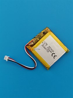 Аккумулятор универсальный литий полимерный li-pol 3.7v вольт 3pin 3 провода с платой + разъем (фишка) коннектор 730mAh 553436 размеры батареи 5.5x34x36 - фото 209641