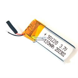 Аккумулятор универсальный литий полимерный li-pol 3.7v вольт 2pin 2 провода с платой 130mAh подходит для беспроводных наушников Haylou PurFree BC01 (совместимая батарея) - фото 209730