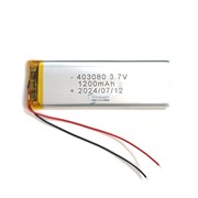 Аккумулятор 3.7v 1200mAh 4x30x80 / 403080 / 80мм на 30мм на 4мм 2 провода