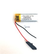 Аккумулятор 3.7v 230mAh 7x12x30 / 701230/ 30мм на 12мм на 7мм 2 провода