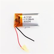 Аккумулятор 3.7v 230mAh 2 pin 2 провода 701525 Li-Pol универсальная аккумуляторная батарея 7x15x25
