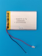 Аккумулятор 3.7v 1000mAh 2 pin 2 провода 304570 Li-Pol универсальная аккумуляторная батарея 3x45x70