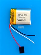 Аккумулятор 3.7v 700mAh 3pin 3 провода 902530 Li-Pol универсальная аккумуляторная батарея 9x25х30