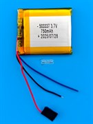 Аккумулятор 3.7v 750mAh 3pin 3 провода 503337 Li-Pol универсальная аккумуляторная батарея 5x33х37