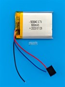 Аккумулятор 3.7v 600mAh 3pin 3 провода 503040 Li-Pol универсальная аккумуляторная батарея 5x30х40