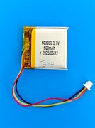 Аккумулятор 3.7v 650mAh 3pin 3 провода + разъем (фишка) коннектор 603030 Li-Pol универсальная аккумуляторная батарея 6x30x30