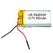 Аккумулятор 3.7v 350mAh 4x20x35 / 402035 / 35мм на 20мм на 4мм