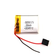 Аккумулятор универсальный 2 провода 3.7v 250mAh 3x25x30 Li-Pol батарея код акб 302530