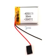 Аккумулятор универсальный 2 провода 3.7v 300mAh 4x25x30 Li-Pol батарея код акб 402530