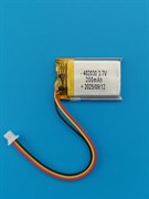 Аккумулятор 3.7v 200mAh 3pin 3 провода + разъем (фишка) коннектор 402030 Li-Pol универсальная аккумуляторная батарея 4x20x30