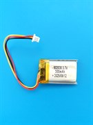 Аккумулятор 3.7v 300mAh 3pin 3 провода + разъем (фишка) коннектор 602030 Li-Pol универсальная аккумуляторная батарея 6x20x30