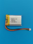 Аккумулятор 3.7v 600mAh 3pin 3 провода + разъем (фишка) коннектор 702535 Li-Pol универсальная аккумуляторная батарея 7x25x35
