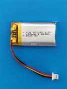 Аккумулятор универсальный литий полимерный li-pol 3.7v вольт 3pin 3 провода с платой + коннектор (разъем фишка) 450mAh 602035 размеры батареи 6х20х35