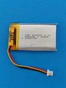 Аккумулятор универсальный литий полимерный li-pol 3.7v вольт 3pin 3 провода с платой + коннектор (разъем фишка) 650mAh 602540 размеры батареи 6х25х40