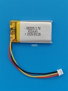 Аккумулятор универсальный литий полимерный li-pol 3.7v вольт 3pin 3 провода с платой + коннектор (разъем фишка) 400mAh 502035 размеры батареи 5x20x35