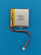 Аккумулятор универсальный литий полимерный li-pol 3.7v вольт 3pin 3 провода с платой + разъем (фишка) коннектор 1100mAh 723938 размеры батареи 7.2x39x38