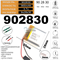 Аккумулятор 3.7v 900mAh 9x28x30 / 902830 / 30мм на 28мм на 9мм 2 провода 2pin