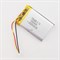 Аккумулятор 3.7v 1400mAh 3pin 3 провода + разъем (фишка) коннектор 703450 Li-Pol универсальная аккумуляторная батарея 7x34x50 - фото 184831