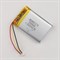 Аккумулятор 3.7v 1500mAh 3pin 3 провода + разъем (фишка) коннектор 803450 Li-Pol универсальная аккумуляторная батарея 8x34x50 - фото 184860