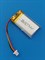 Аккумулятор универсальный литий полимерный li-pol 3.7v вольт 3pin 3 провода с платой + коннектор (разъем фишка) 450mAh 602035 размеры батареи 6х20х35 - фото 207966