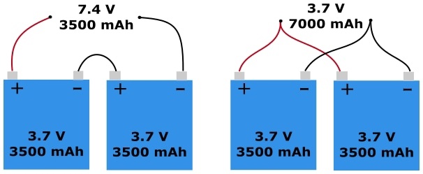 Как из 3.7v сделать 7.4v литий полимерный аккумулятор
